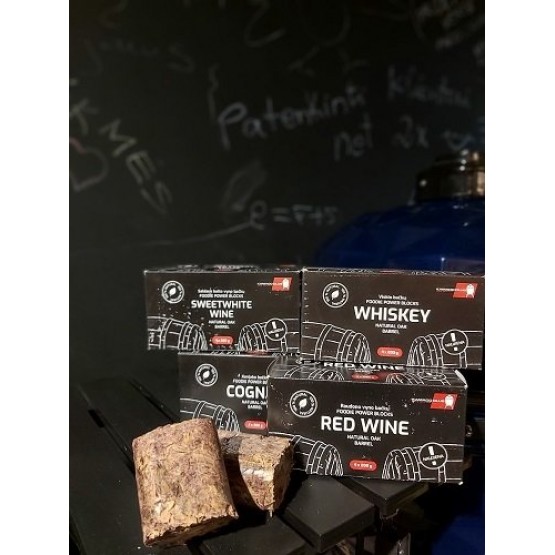 Saldaus balto vyno statinių briketai rūkymui FOODIE POWER BLOCKS