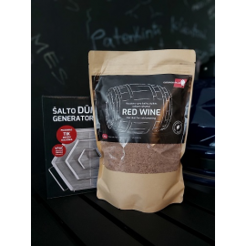 Raudono vyno statinių dulkės šaltam rūkymui, 450 g
